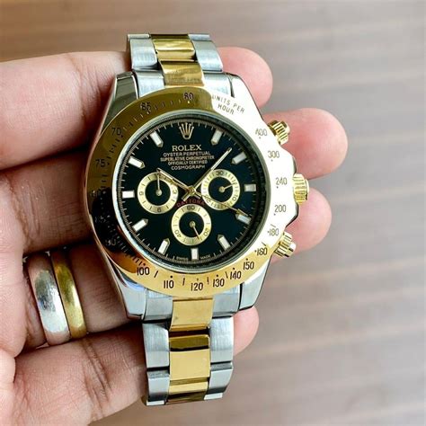 rolex silver and gold watch